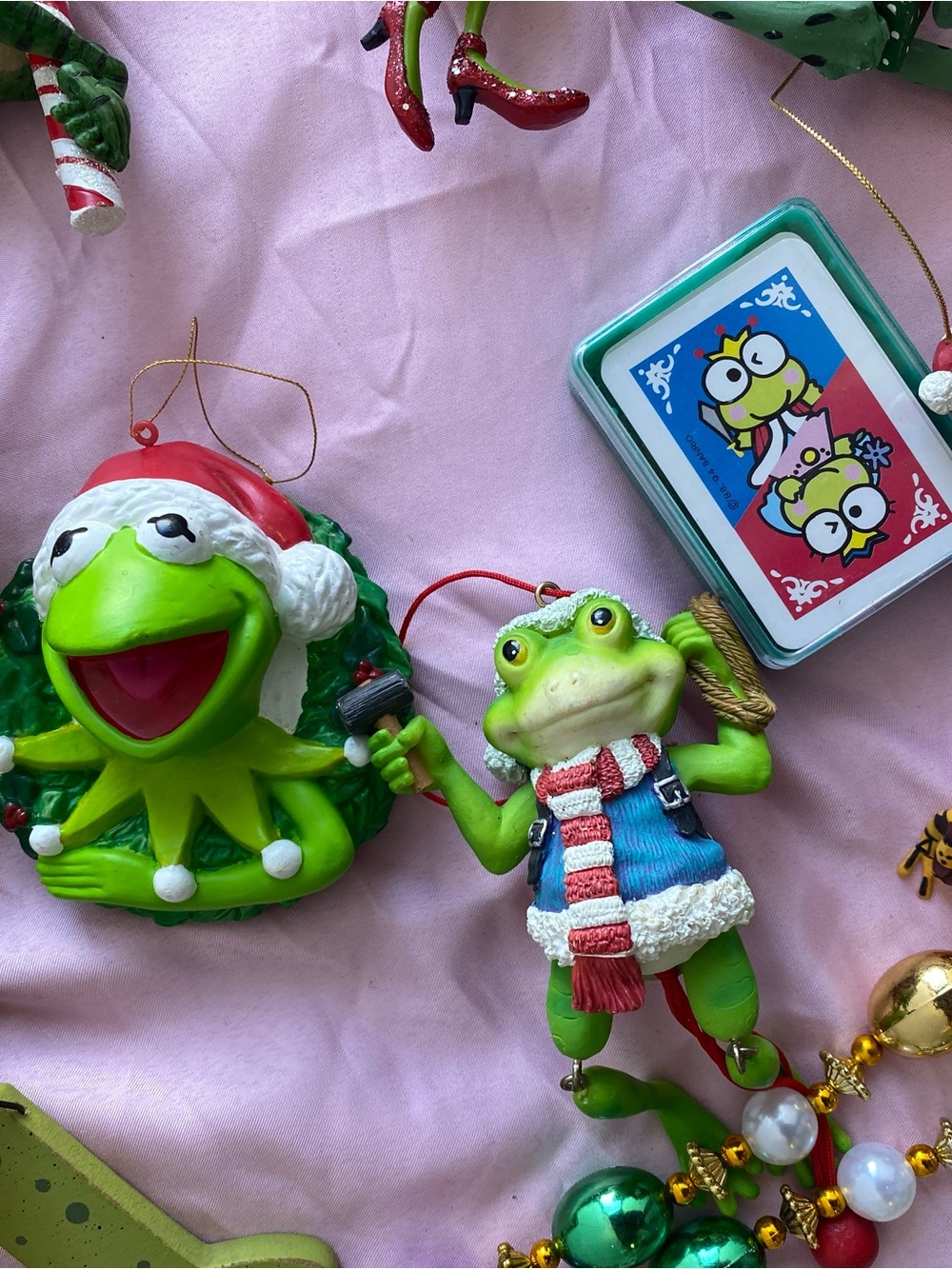Frog Holiday Ornament lot